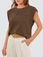 Round Neck Cap Sleeve Top