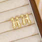 18K Gold-Plated Bubble Letter Stud Earrings