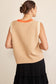 Contrast Round Neck Sweater Vest