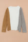 Color Block Textured Drop Shoulder Sweater