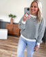 Striped Round Neck Dropped Shoulder Sweater