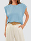 Round Neck Cap Sleeve Top