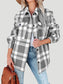 Plaid Collared Neck Long Sleeve Shacket