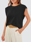 Round Neck Cap Sleeve Top