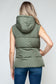 Snap and Zip Closure Hooded Vest