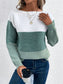 Color Block Drop Shoulder Long Sleeve Sweater