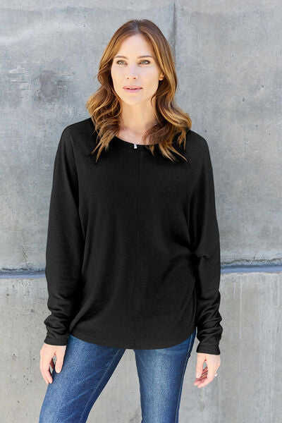 Double Take Full Size Round Neck Long Sleeve T-Shirt – Hidden Loft Boutique